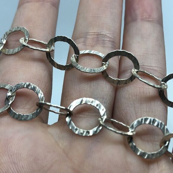 💛 Set 925 Silver Circle Necklace & Bracelet - Picture 4 of 8